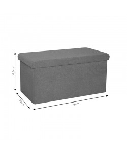 Σκαμπό-μπαούλο Forward pakoworld ύφασμα μπουκλέ ivory 76.5x38x37.5εκ