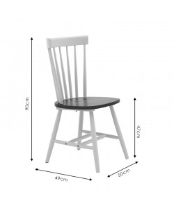 Καρέκλα Larus pakoworld φυσικό ξύλo rubberwood ανθρακί-λευκό 50x49x90εκ.