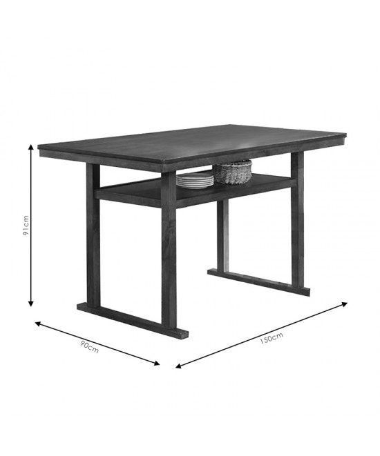 Τραπέζι μπαρ Tenor pakoworld φυσικό ξύλο rubberwood-ΜDF καρυδί 150x90x91.5εκ Τραπέζι μπαρ Tenor pakoworld φυσικό ξύλο rubberwood-ΜDF καρυδί 150x90x91.5εκ