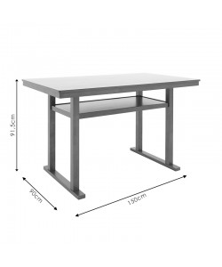 Τραπέζι μπαρ Tenor pakoworld φυσικό ξύλο rubberwood-ΜDF καρυδί 150x90x91.5εκ