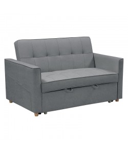 Καναπές-κρεβάτι Commit pakoworld 2θέσιος ύφασμα ανθρακί 142x93x90εκ
