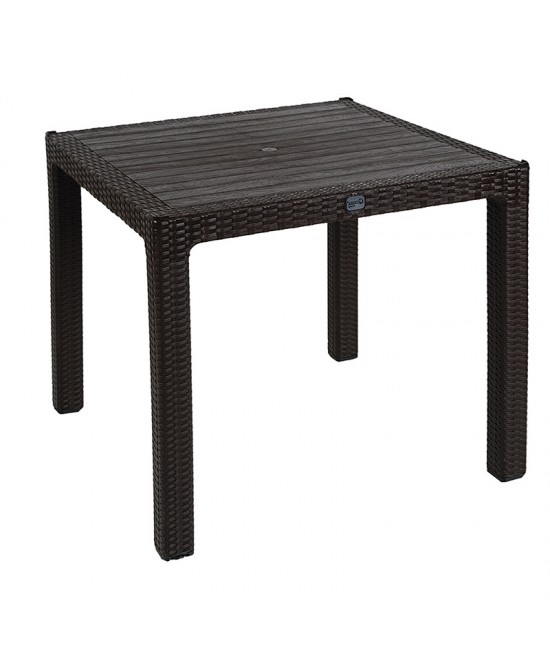 Τραπεζαρία Explore-Confident pakoworld σετ 3τεμ PP καφέ 90x90x73,5εκ