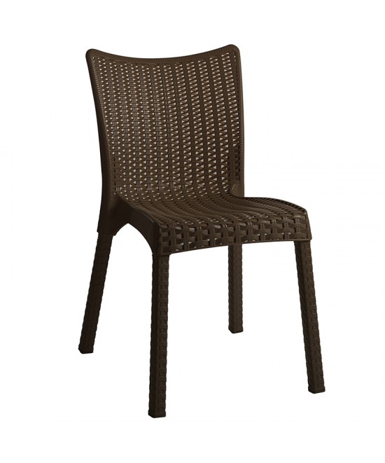 Τραπεζαρία Explore-Confident pakoworld σετ 3τεμ PP καφέ 90x90x73,5εκ