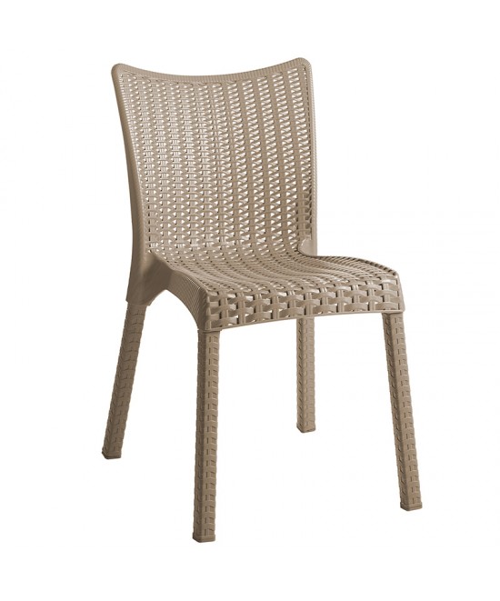 Τραπεζαρία Explore-Confident pakoworld σετ 7τεμ PP cappuccino 150x90x73,5εκ