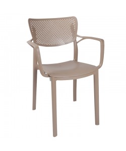 Τραπεζαρία Explore-Frontline pakoworld σετ 7τεμ PP cappuccino 150x90x73,5εκ.