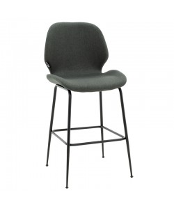 Σκαμπό bar Impel pakoworld μεταλλικό μαύρο-ύφασμα ανθρακί