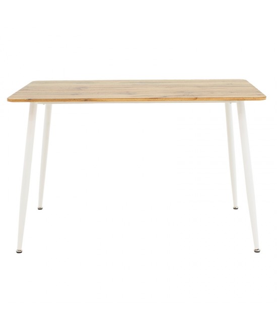 Τραπέζι Cuba pakoworld MDF sonoma-λευκό 120x80x75εκ