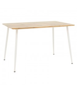 Τραπέζι Cuba pakoworld MDF sonoma-λευκό 120x80x75εκ