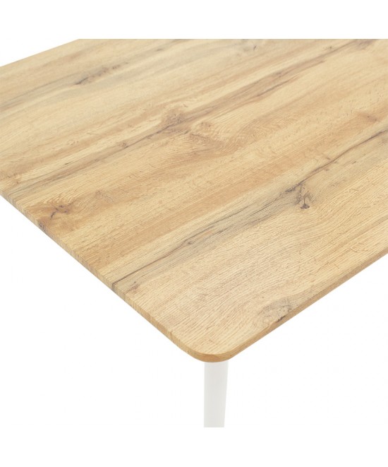 Τραπέζι Cuba pakoworld MDF sonoma-λευκό 120x80x75εκ