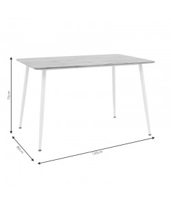 Τραπέζι Cuba pakoworld MDF sonoma-λευκό 120x80x75εκ