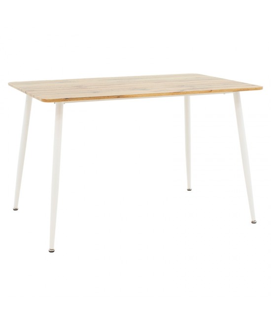 Τραπέζι Cuba pakoworld MDF sonoma-λευκό 120x80x75εκ