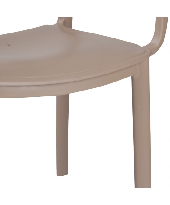 Τραπεζαρία Groovy-Frontline pakoworld σετ 3τεμ PP cappuccino 80x80x74,5εκ.