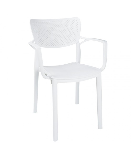 Τραπεζαρία Groovy-Fontline pakoworld σετ 5τεμ PP λευκό 80x80x74,5εκ.