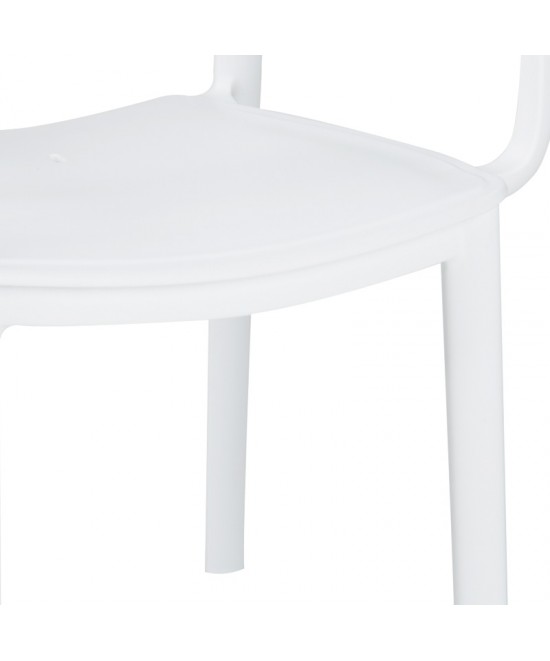 Τραπεζαρία Groovy-Fontline pakoworld σετ 5τεμ PP λευκό 80x80x74,5εκ.