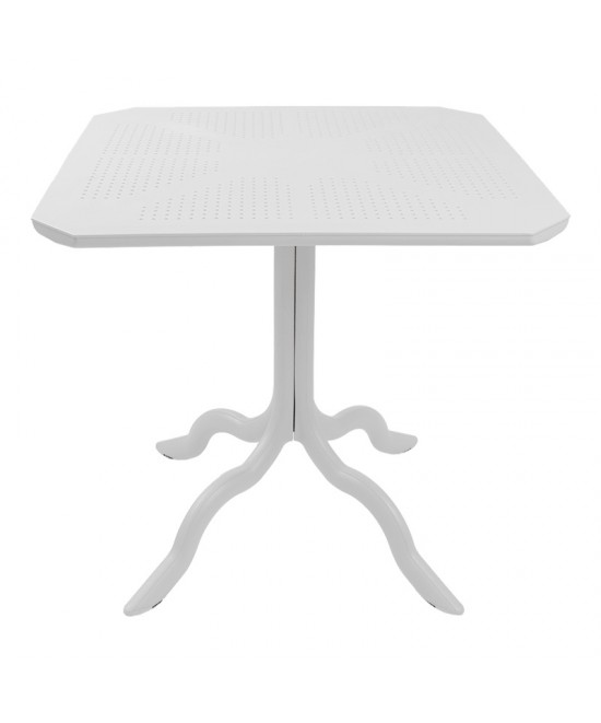 Τραπεζαρία Groovy-Fontline pakoworld σετ 5τεμ PP λευκό 80x80x74,5εκ.