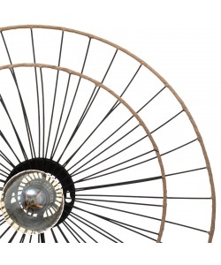 Φωτιστικό τοίχου-απλίκα Alara pakoworld E27 40W χρυσό-μαύρο Φ45x11εκ