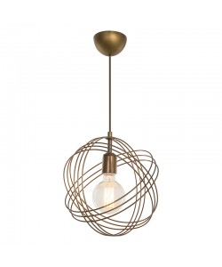 Φωτιστικό οροφής μονόφωτο Idris pakoworld E27 χρυσό Φ30x75εκ