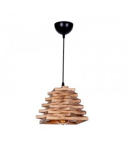 Φωτιστικό οροφής μονόφωτο Ava pakoworld E27 φυσικό-μαύρο 20x20x65εκ