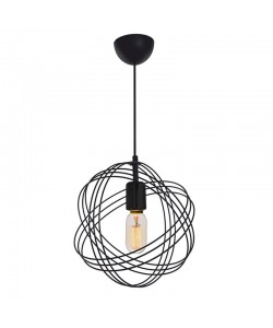 Φωτιστικό οροφής μονόφωτο Idris pakoworld E27 μαύρο Φ30x75εκ