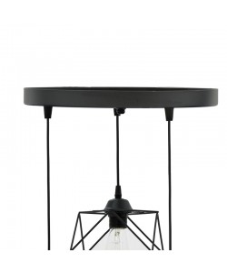 Φωτιστικό οροφής τρίφωτο Karin pakoworld E27 μαύρο 30x30x90εκ