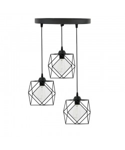Φωτιστικό οροφής τρίφωτο Karin pakoworld E27 μαύρο 30x30x90εκ