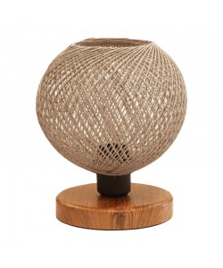 Επιτραπέζιο φωτιστικό Povilia pakoworld μπεζ-μαύρο Φ20x30εκ