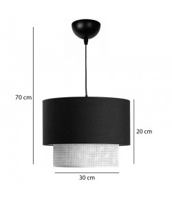 Φωτιστικό οροφής Fersa pakoworld μαύρο-φυσικό Φ30x20εκ