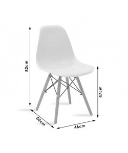 Καρέκλα Julita pakoworld PP λευκό-φυσικό πόδι 46x50x82εκ