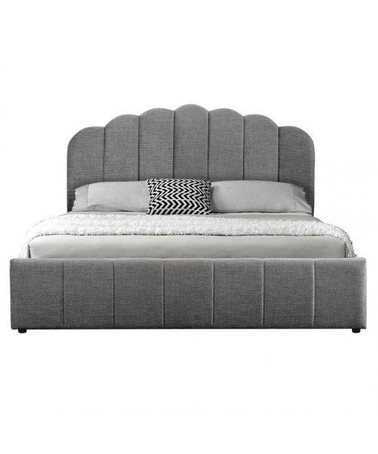 Κρεβάτι διπλό Tatiana pakoworld ύφασμα ανθρακί με αποθηκευτικό χώρο 160x200εκ