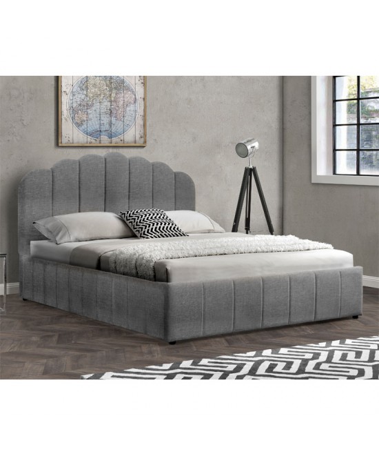 Κρεβάτι διπλό Tatiana pakoworld ύφασμα ανθρακί με αποθηκευτικό χώρο 160x200εκ