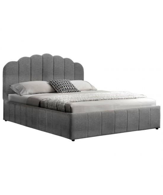 Κρεβάτι διπλό Tatiana pakoworld ύφασμα ανθρακί με αποθηκευτικό χώρο 160x200εκ