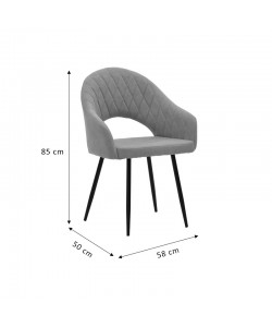 Πολυθρόνα Macie pakoworld ύφασμα καφέ antique-μαύρο 58x50x85εκ