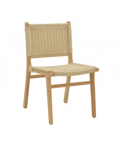 Καρέκλα Julien pakoworld rubberwood φυσικό-έδρα φυσικό σχοινί 61x54x85εκ