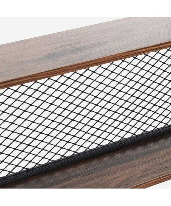 Βιβλιοθήκη Fifer pakoworld καρυδί-μαύρο 120x27x185εκ