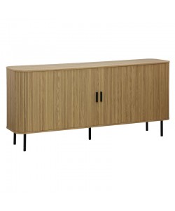 Μπουφές Scandi pakoworld MDF φυσικό με μεταλλικά μαύρα πόδια 170x45x80εκ