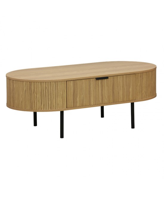 Τραπέζι σαλονιού Scandi pakoworld MDF φυσικό με μεταλλικά πόδια 118x60x44εκ Τραπέζι σαλονιού Scandi pakoworld MDF φυσικό με μεταλλικά πόδια 118x60x44εκ