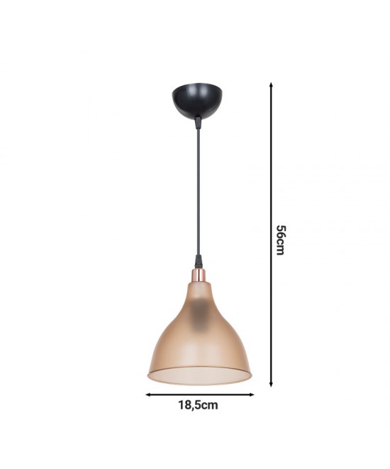 Φωτιστικό οροφής μονόφωτο Orazio pakoworld Ε27 μελί-μαύρο Φ18.5x22εκ