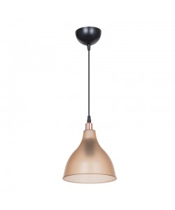 Φωτιστικό οροφής μονόφωτο Orazio pakoworld Ε27 μελί-μαύρο Φ18.5x22εκ