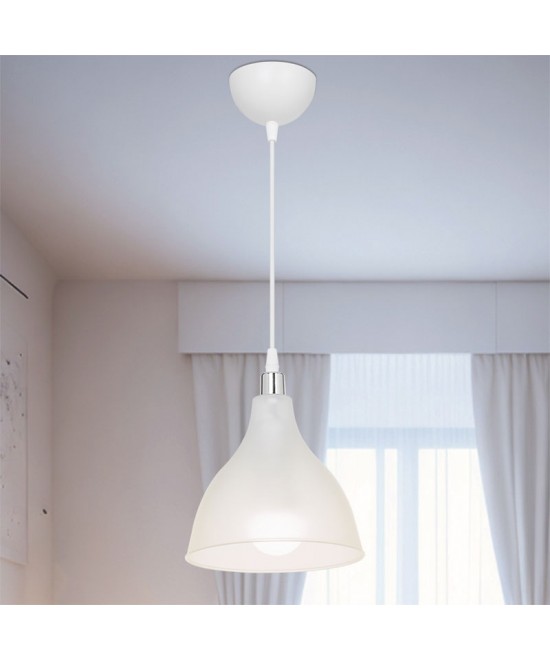 Φωτιστικό οροφής μονόφωτο Orazio pakoworld Ε27 διάφανο-λευκό Φ18.5x56εκ