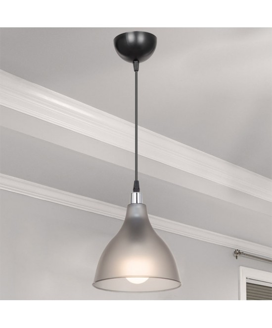 Φωτιστικό οροφής μονόφωτο Orazio pakoworld Ε27 ανθρακί-μαύρο Φ18.5x56εκ