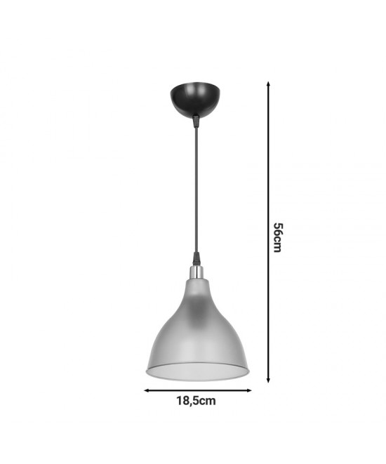 Φωτιστικό οροφής μονόφωτο Orazio pakoworld Ε27 ανθρακί-μαύρο Φ18.5x56εκ