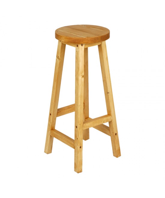 Σκαμπό μπαρ Vistran pakoworld ξύλο φυσικό Φ28x70εκ