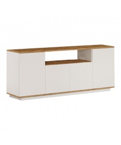 Μπουφές Placefol pakoworld μελαμίνης λευκό-φυσικό 180x44.5x75εκ