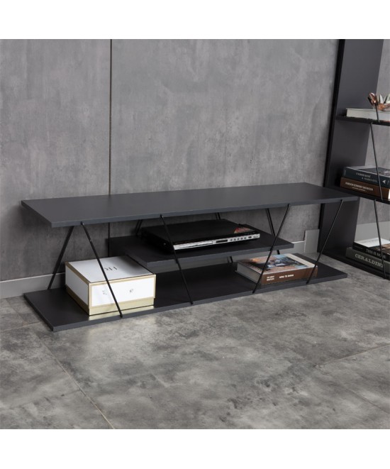 Έπιπλο τηλεόρασης Tars pakoworld ανθρακί-μαύρο 120x30x33εκ