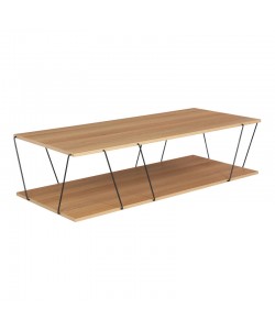 Τραπέζι σαλονιού Tars pakoworld sonoma-μαύρο 120x50x30εκ