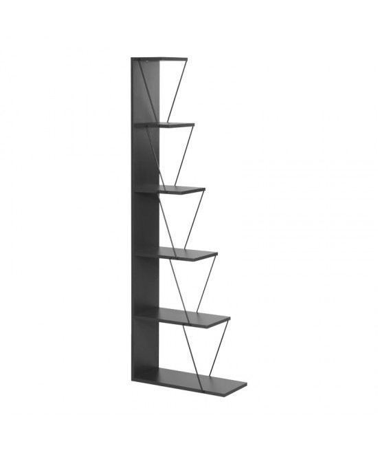 Βιβλιοθήκη mini Tars pakoworld ανθρακί-μαύρο 50x22x150εκ Βιβλιοθήκη mini Tars pakoworld ανθρακί-μαύρο 50x22x150εκ