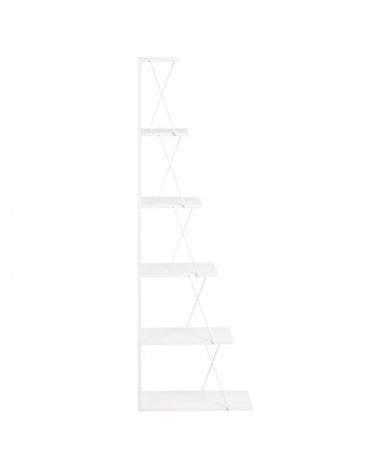 Βιβλιοθήκη mini Tars pakoworld λευκό 50x22x150εκ