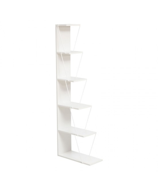 Βιβλιοθήκη mini Tars pakoworld λευκό 50x22x150εκ