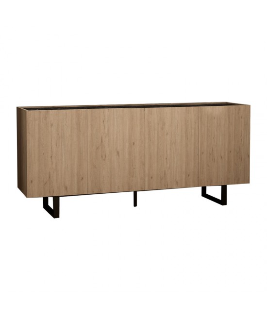 Μπουφές Kioubo pakoworld μελαμίνης oak-μαύρο 180x42x80εκ