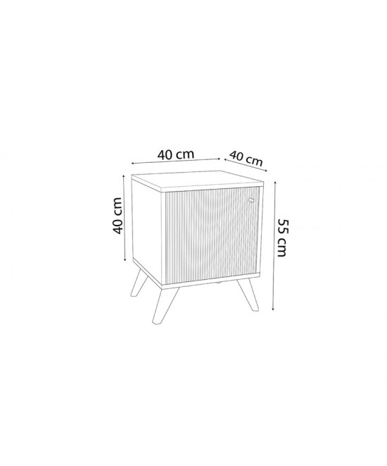 Κομοδίνο Flipter pakoworld μελαμίνης oak-μαύρο 40x40x55εκ